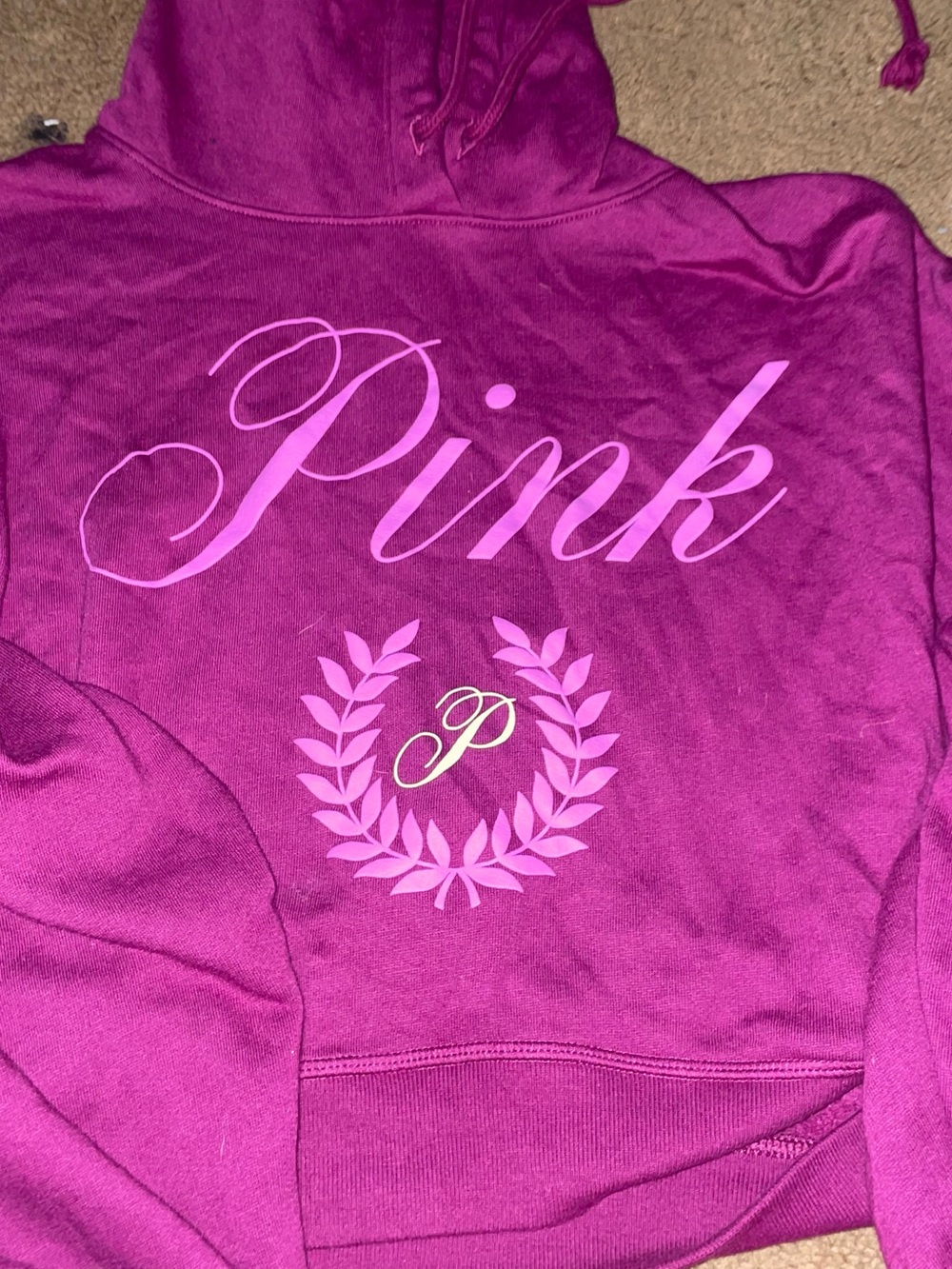 PINK Victoria's Secret Magenta Logo Hoodie Sweater